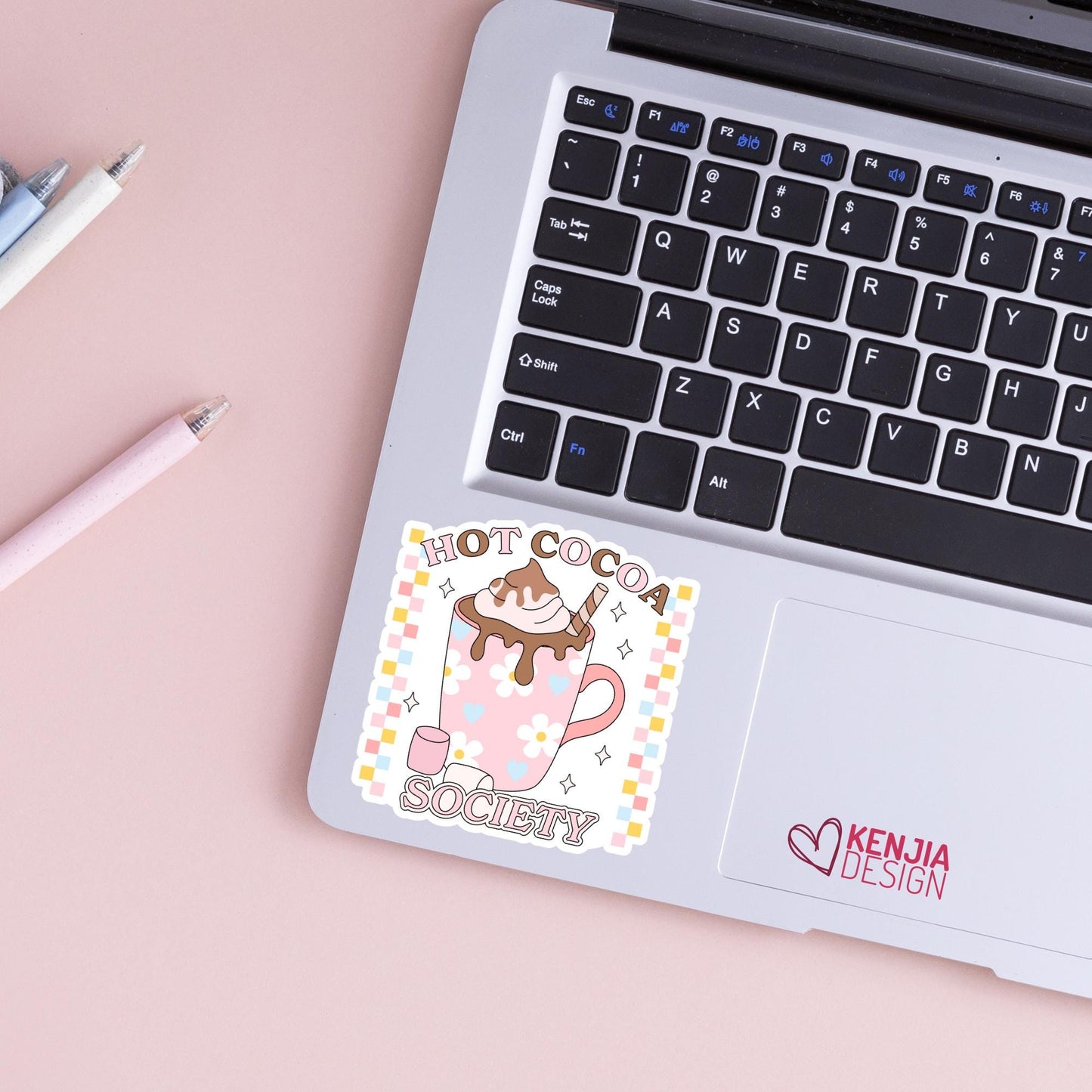 Hot Cocoa Society Stickers / Hot Cocoa Mug Stickers / Hot Chocolate Lover Gift / Hot Drink Laptop & Kindle Stickers