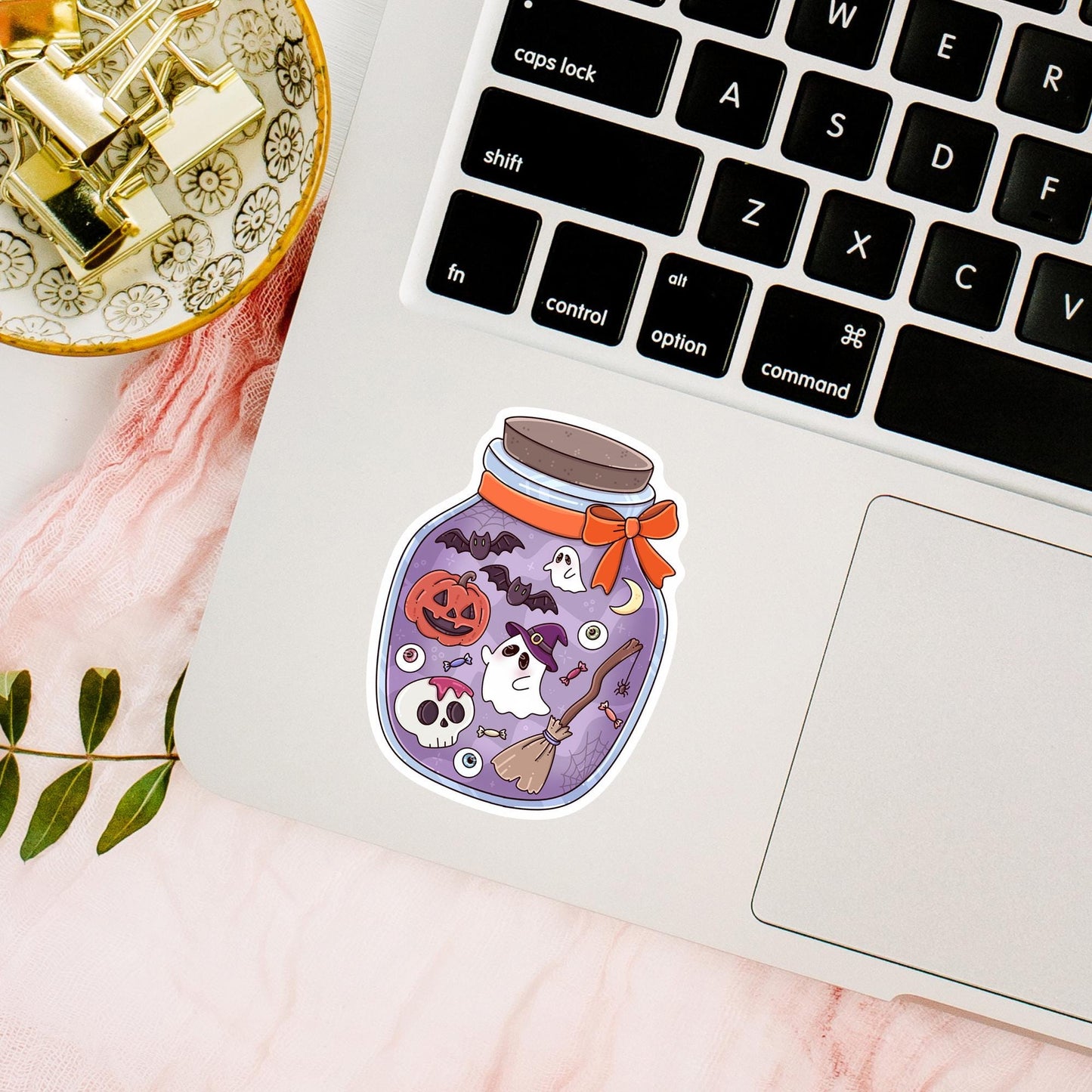Halloween Jar Sticker / Spooky Season / Cute Creepy Decal / Witchy Vibes / Pumpkin Aesthetic / Cozy Fall Gift Idea / Haunted Kitchen