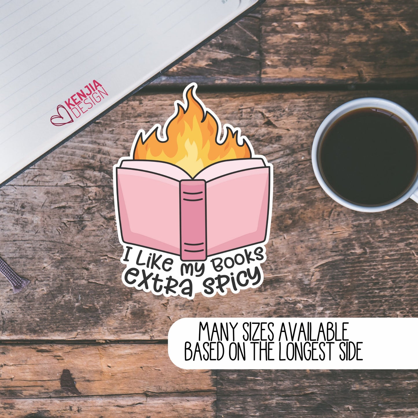 I Like My Books Extra Spicy Stickers , Book Lover gift, Bookish Merch, Kindle Stickers, Smut Reader, Reading lover