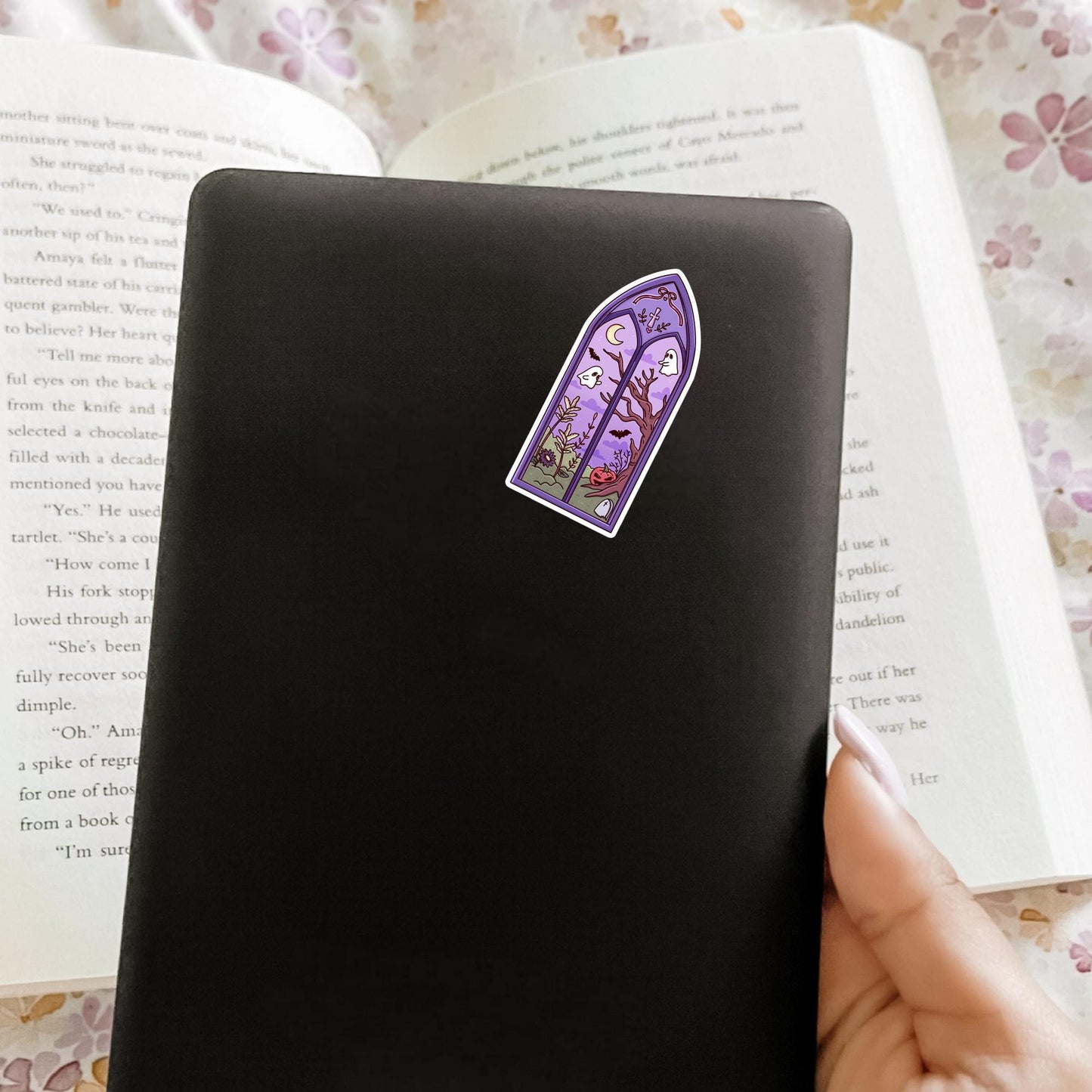Halloween Window Sticker / Spooky Gift / Cute Spooky Decal / Witchy Aesthetic / Pumpkin Vibes / Cozy Fall Gift / Haunted Halloween