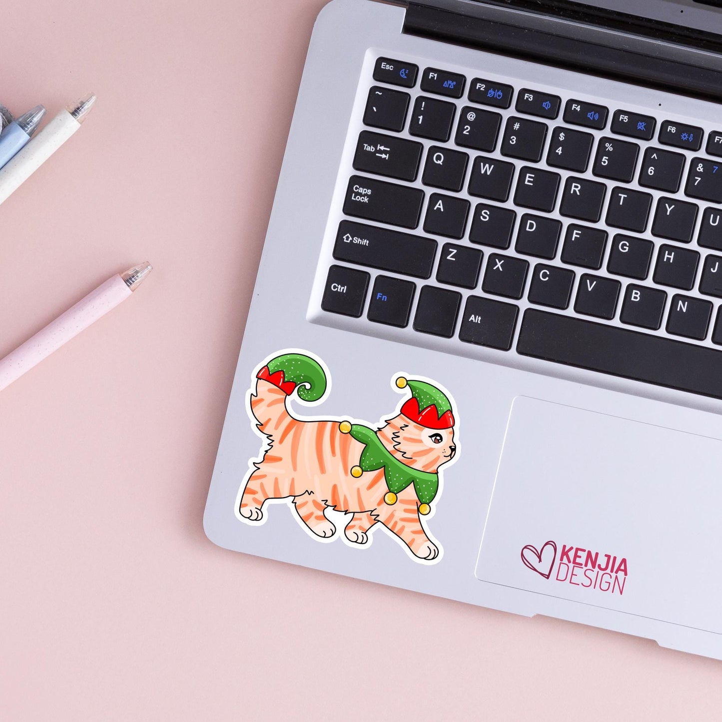 Christmas Cat Stickers / Cat Lover Gift / Cute Kitten Holiday Season Decals for Christmas Tree / Tis the Season / Kindle Stickers