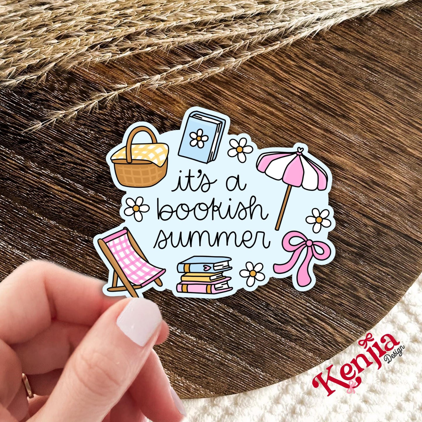Its a Bookish Summer Sticker / Summer Reading Sticker / Book Lover Decal / Cute Reader Gift / Beach Book Sticker