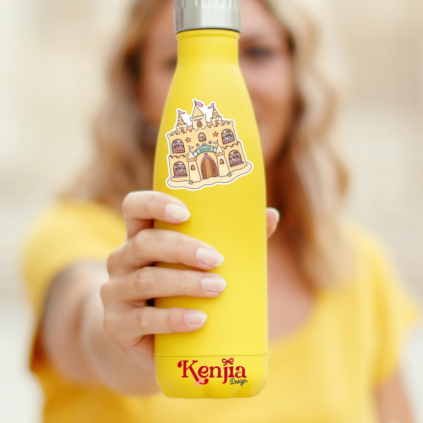 Sand Castle Bookstore Sticker / Summer Reading / Beach Stickers / Book sticker / Booktok / Kindle Stickers / Book Lover Gift / Bookish Merch