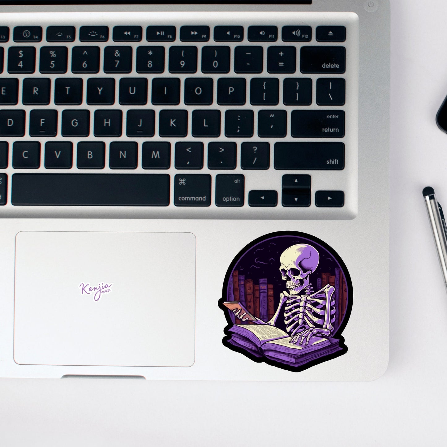 Reading Skeleton Stickers and Magnet, Waterproof Vinyl Sticker gift, planner, laptop, books, study, Bookish stickers, Bookish Merch Kindle