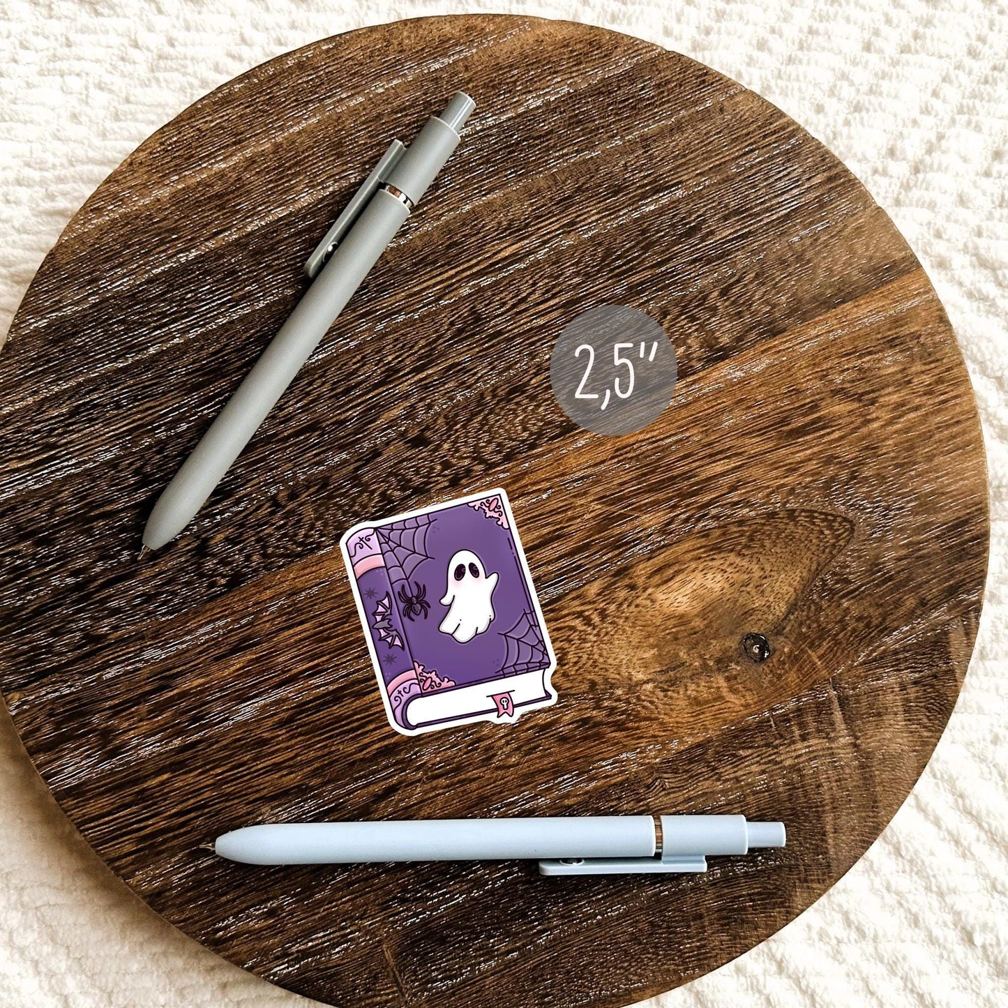 Halloween Book Sticker / Spooky Reader Decal / Witch Aesthetic Gift / October Bookish Vibes / Cute Gothic Present for Her / Ghostly
