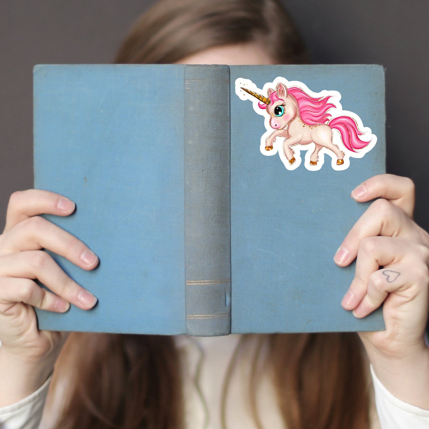 Unicorn Cute Sticker, Pink Unicorn, Waterproof and Dishwasher Safe Handmade cute Vinyl Sticker for gift, planner, book and laptop stickers
