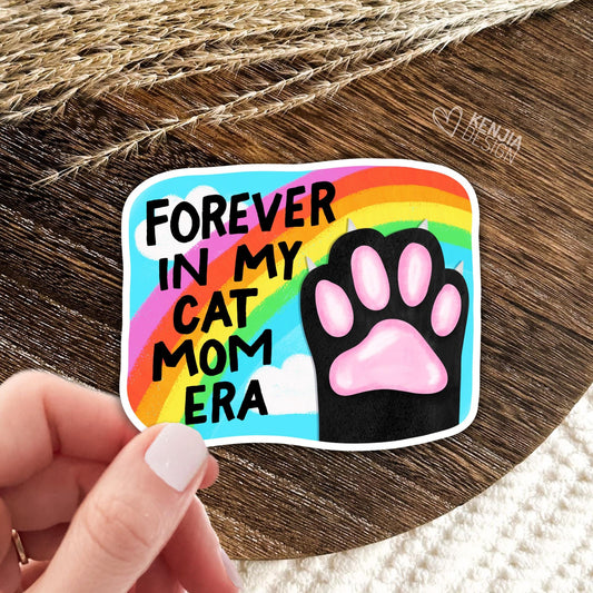 Forever In My Cat Mom Era Stickers / Cat Stickers / Cat Lover Gift / Kitty Lovers / Gift for Cat Mom / Kindle Stickers