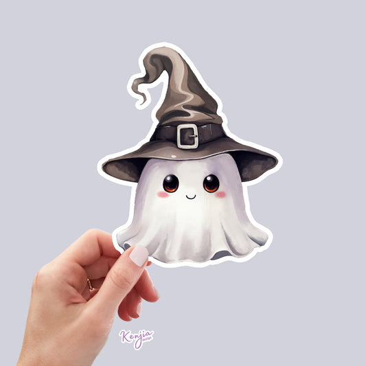 Cute Funny Fall Ghost Halloween Stickers and Fridge Magnets for Planner, Hydroflask, MacBook Computer, Luggage, Party, Best Friend Gift