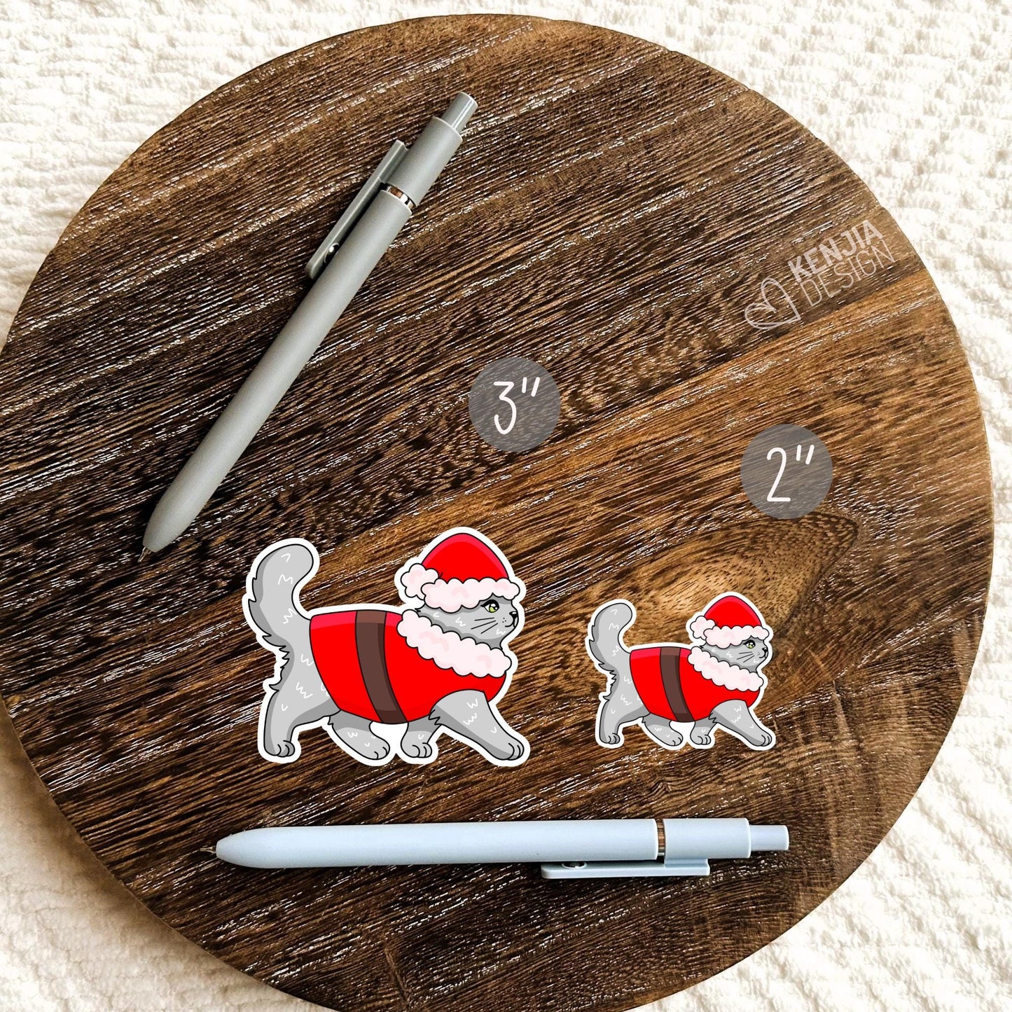 Christmas Cat Stickers / Cat Lover Gift / Cute Kitten Holiday Season Decals for Christmas Tree / Tis the Season / Kindle Stickers
