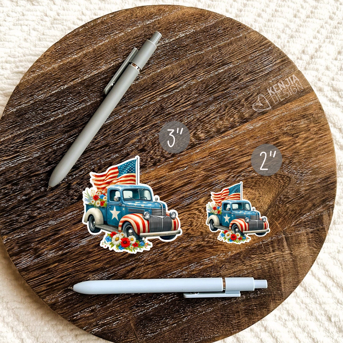 Patriotic Vintage Truck Stickers / American Flag / Cute Floral Decals / USA Stickers / Constitution Veteran Army