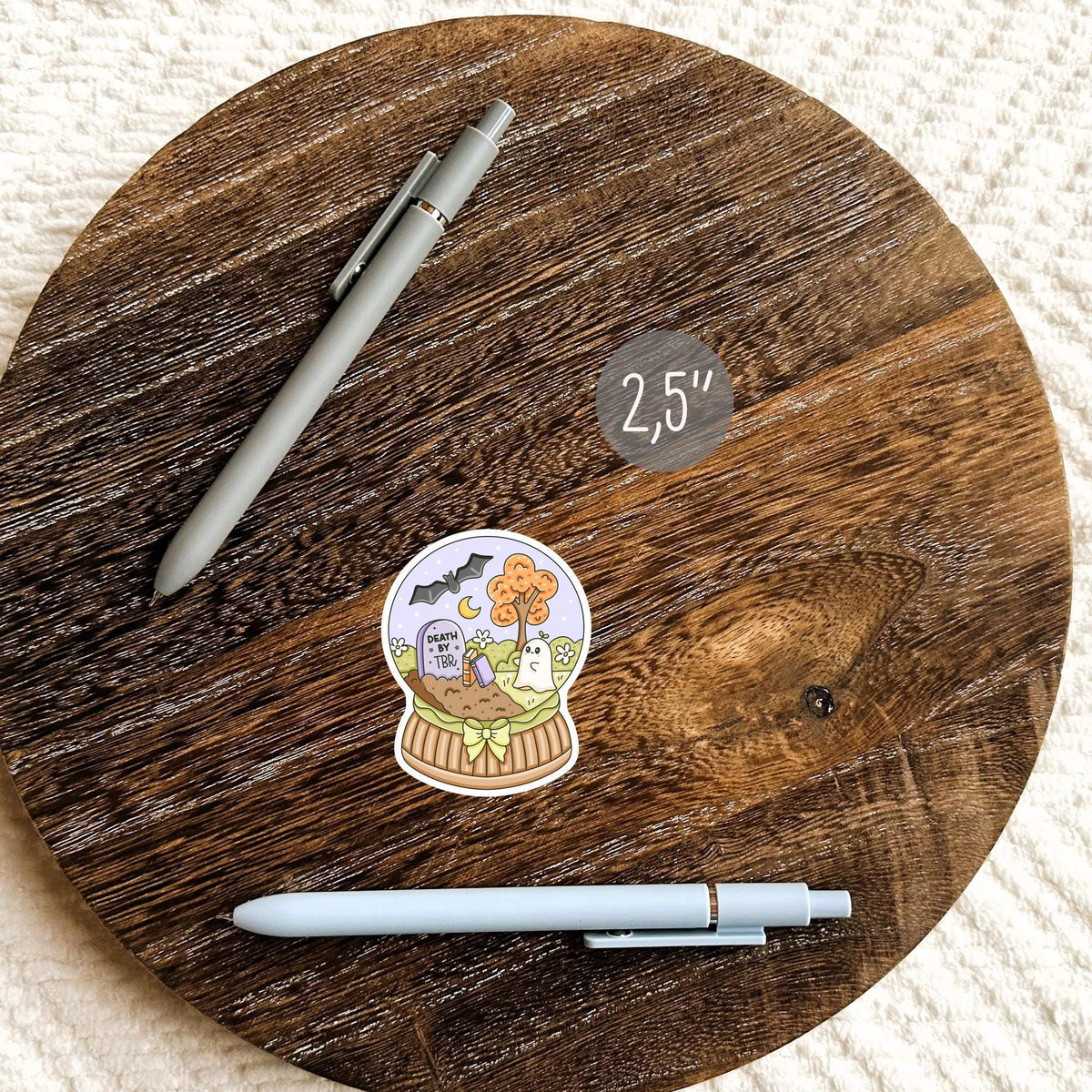 Death By TBR Sticker / Bookworm Humor Decal / Funny Bookish Gift for Her / Bibliophile Present / Cute Reader Accessory / Book Nerd