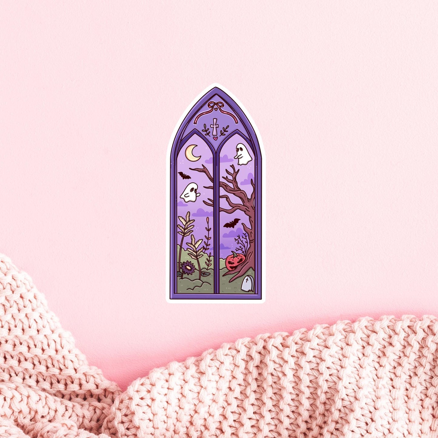 Halloween Window Sticker / Spooky Gift / Cute Spooky Decal / Witchy Aesthetic / Pumpkin Vibes / Cozy Fall Gift / Haunted Halloween