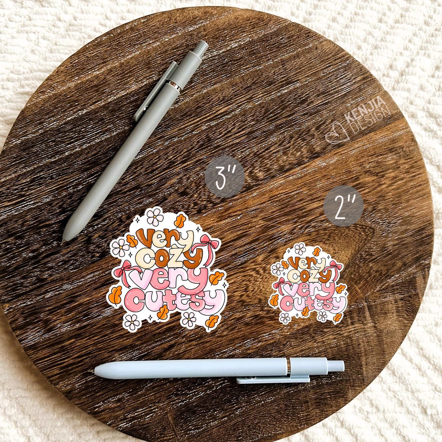 Very Cozy Very Cutesy Very Demure Stickers / Trendy Cozy Era / Positive Good Vibes Decal / Fall Stickers / Laptop and Kindle Stickers