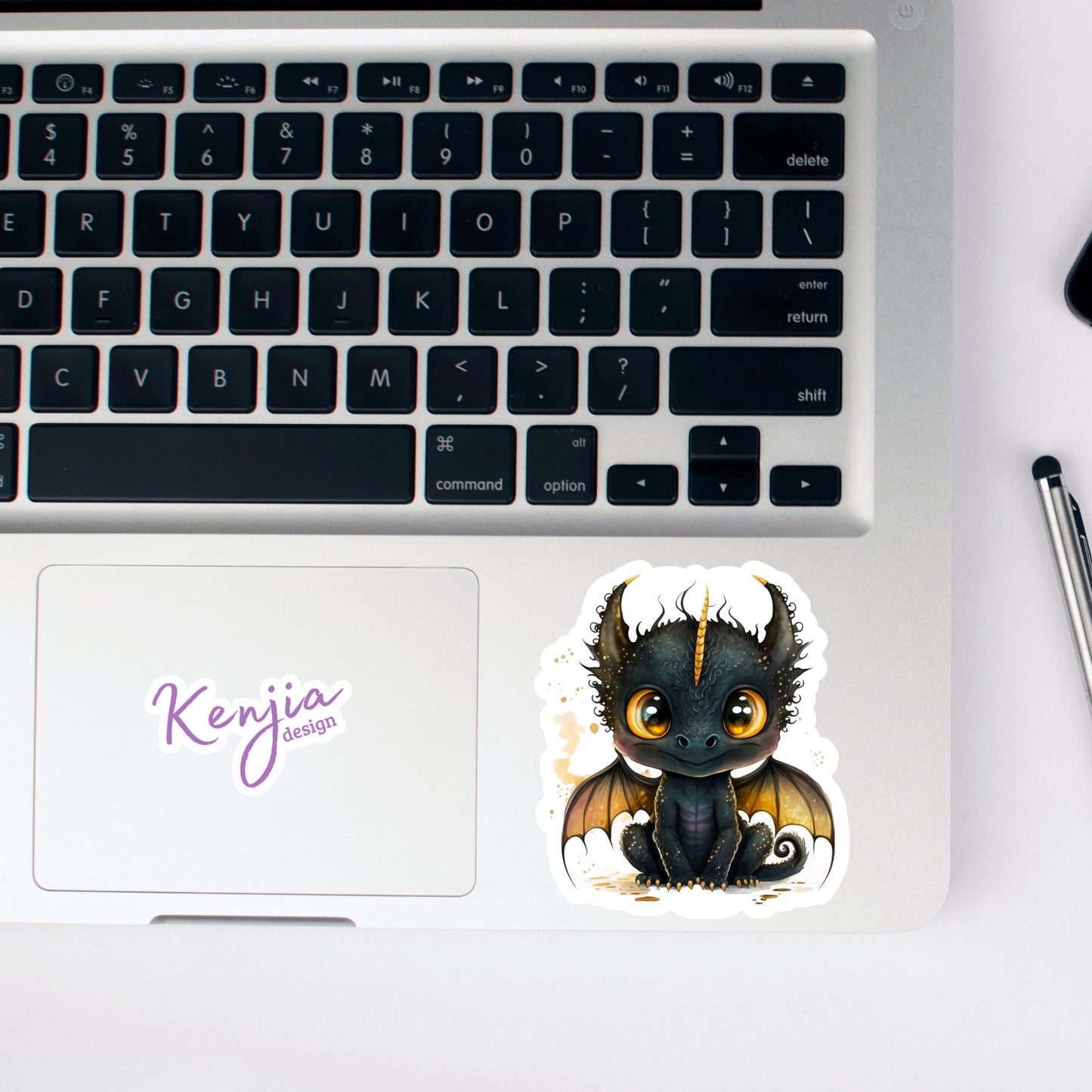 Cute Black Dragon Sticker and Magnet, Waterproof and Dishwasher Safe, Vinyl Sticker for gift, planner, book, laptop stickers