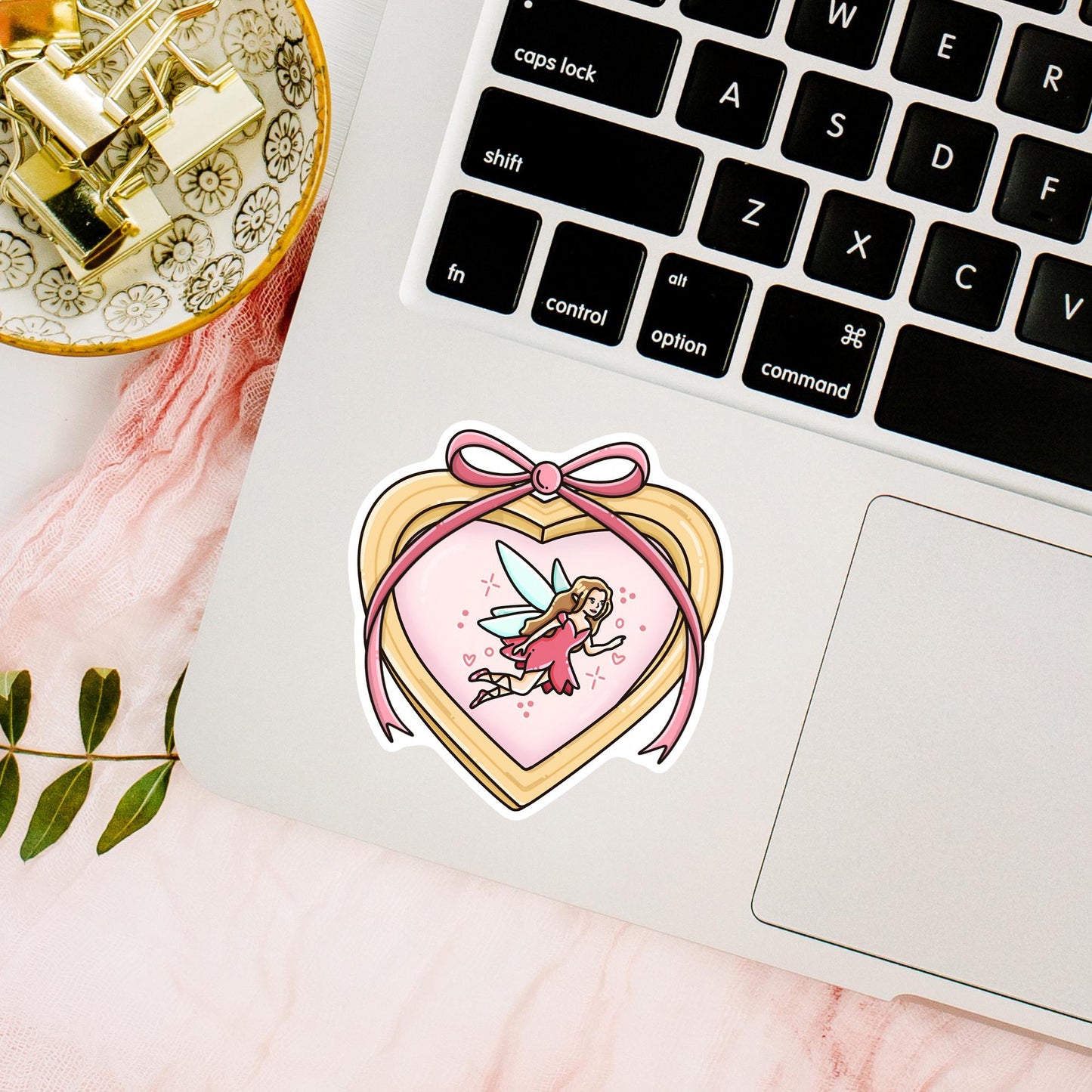 Pink Heart Locket Sticker / Fairy Tale Reader Gift / Fantasy Bookish Decal / Romantic Book Lover