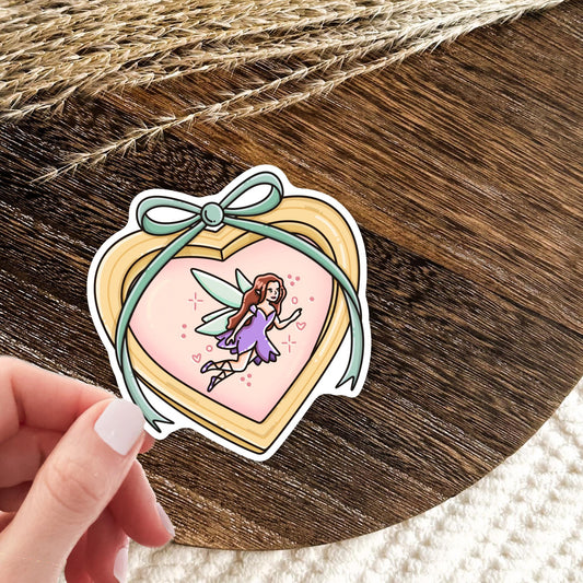 Purple Heart Locket Sticker / Fairy Tale Gift / Fantasy Bookish Decal / Magical Book Lover / Romantic Reading / Girly Aesthetic
