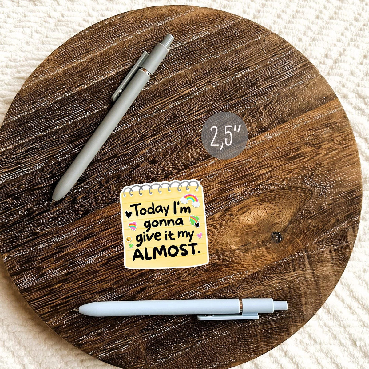 Funny Motivational Sticker / Sticky Note Gift / Lazy Humor Decal / Coworker Present Idea / Office Laptop Art / Cute Rainbow Quote