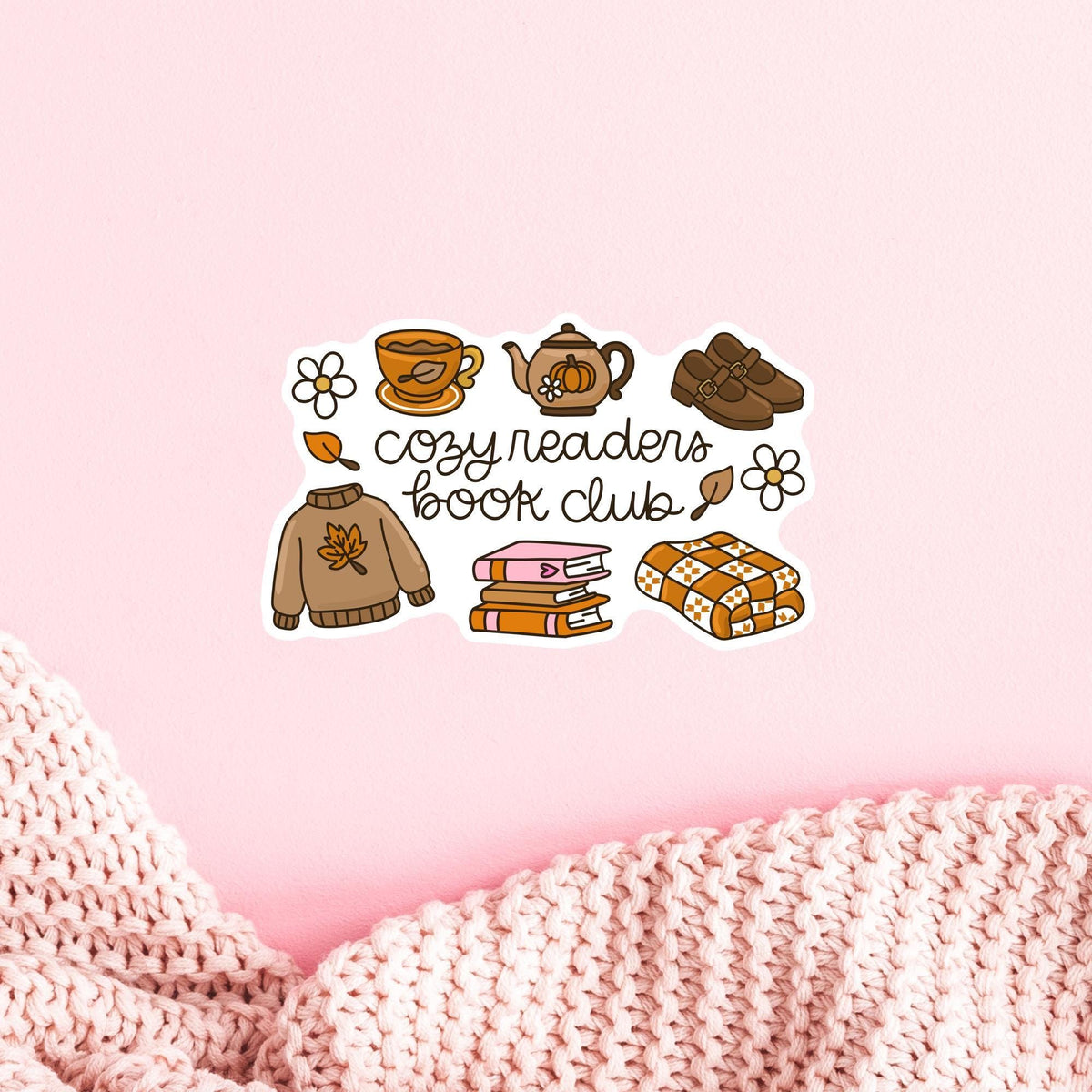 Cozy Readers Book Club Sticker / Bookish Gift / Book Lover Gift / Cozy Reading Decal / Reader Gift for Her / Book Club Gift / Bibliophile