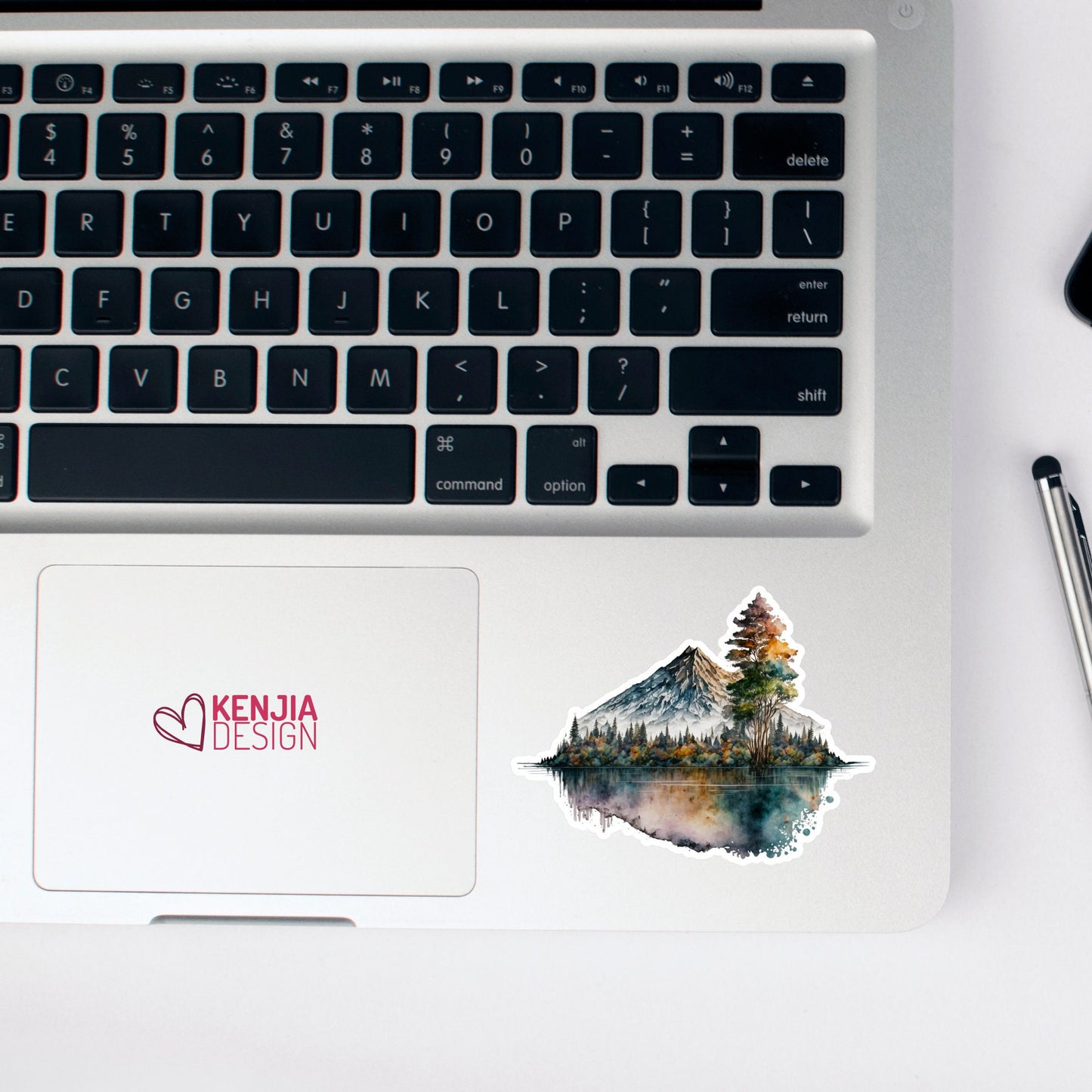 Lanscape Mountains Sticker and Magnet with Lake, watercolor effect, Waterproof Vinyl Sticker for Nature Lover gift, planner, book, laptop