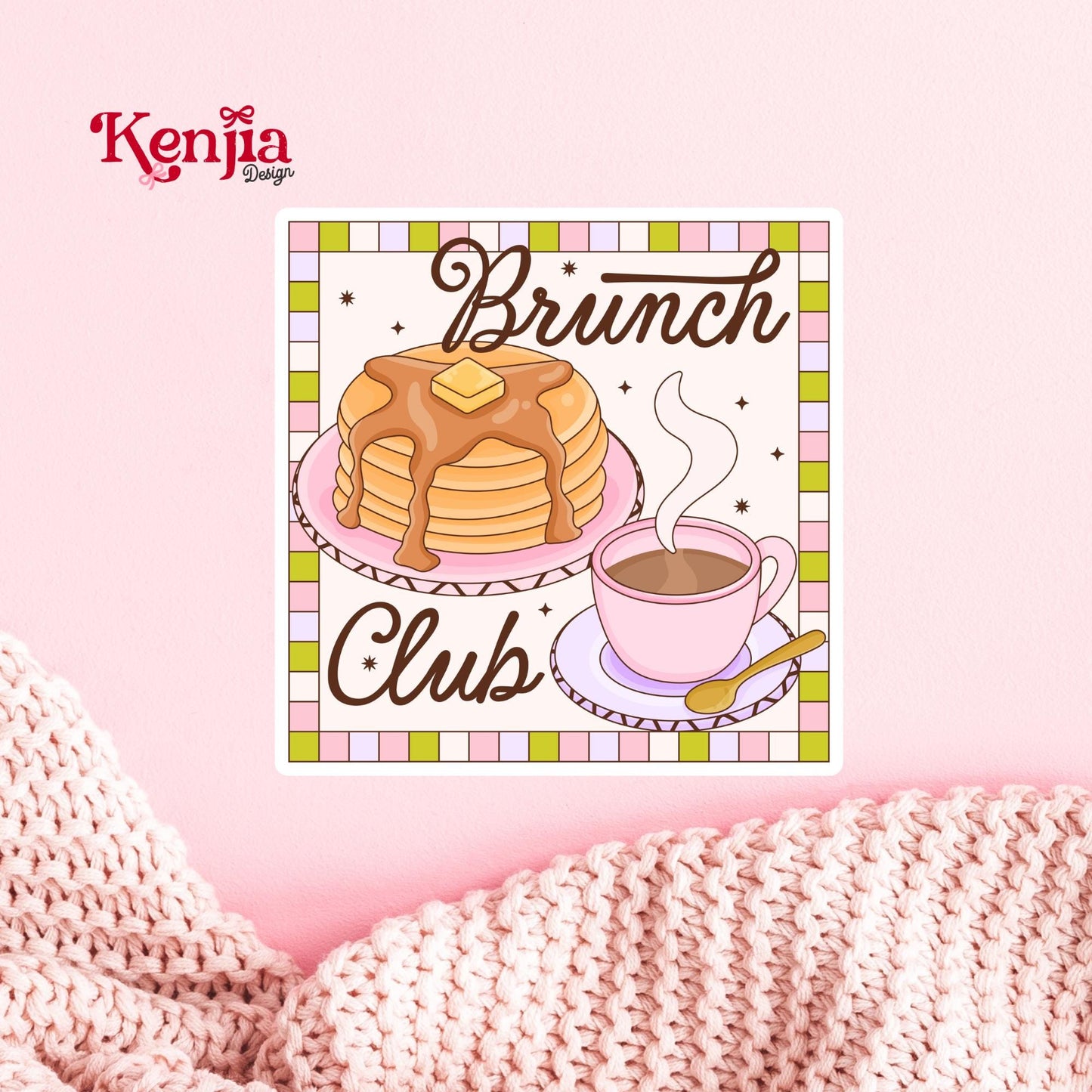 Brunch Club Stickers / Pancakes and Coffee / Mental Health Stickers / Water Bottle Sticker / Cute Laptop Vinyl Stickers / Funny Sticker
