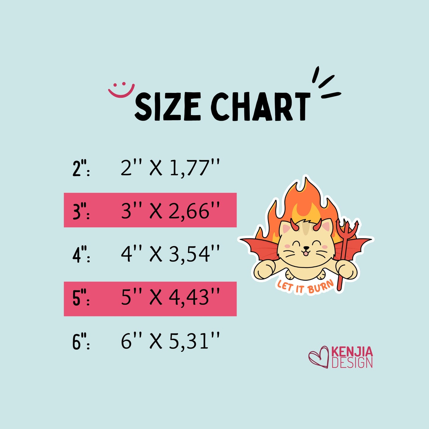 Let It Burn Arson Cat Stickers  Cute Kawaii Cat Demon, Funny Animal, Self Love Let Go Sticker, Trendy Stickers