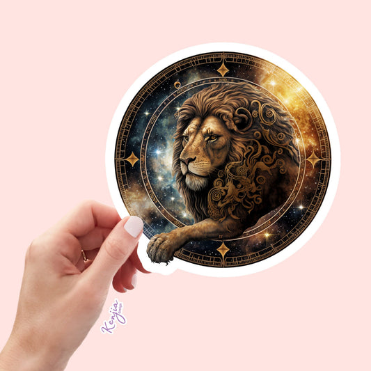 Astrology Zodiac Leo Sign Sticker, Waterproof and Dishwasher Safe Handmade cute Vinyl Sticker gift, planner, bumper, laptop stickers