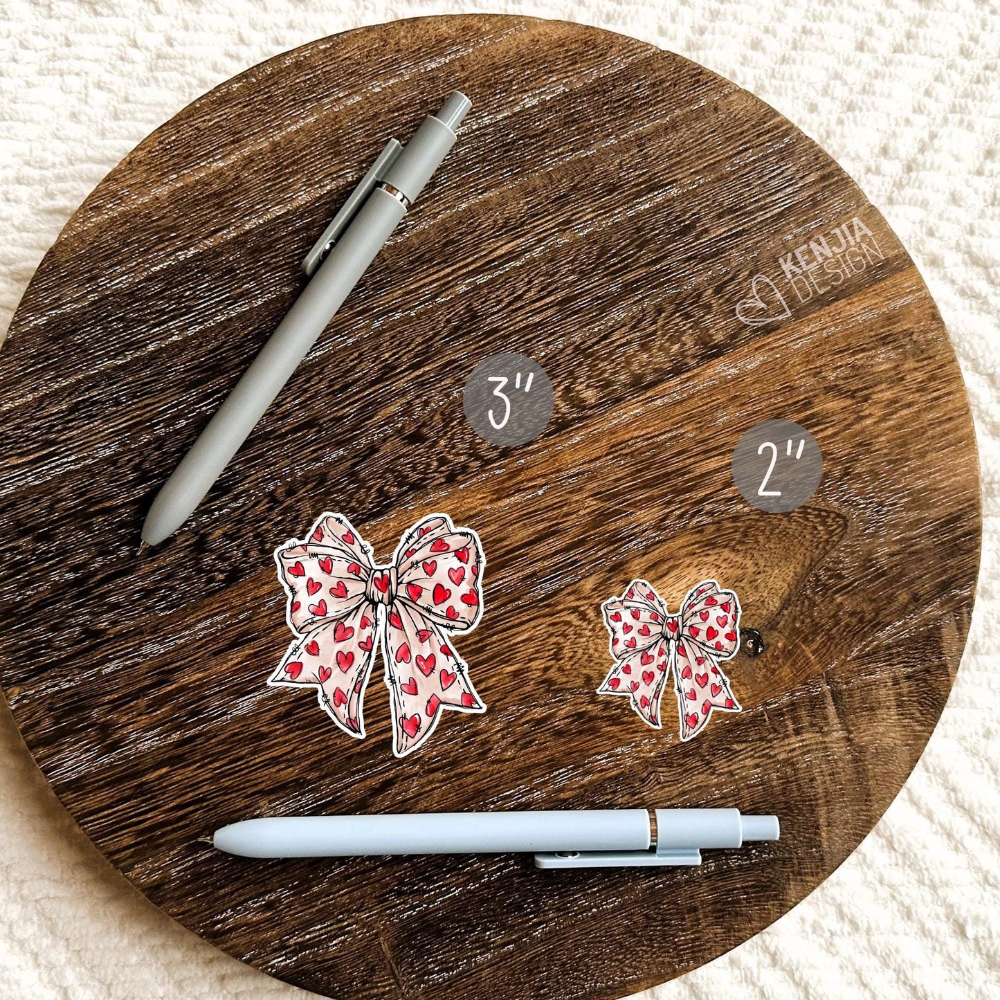 Valentine's Day Coquette Bow Stickers / Retro Heart Bow Gift / Valentines Day Stickers / Laptop & Kindle Stickers / Gift for Her