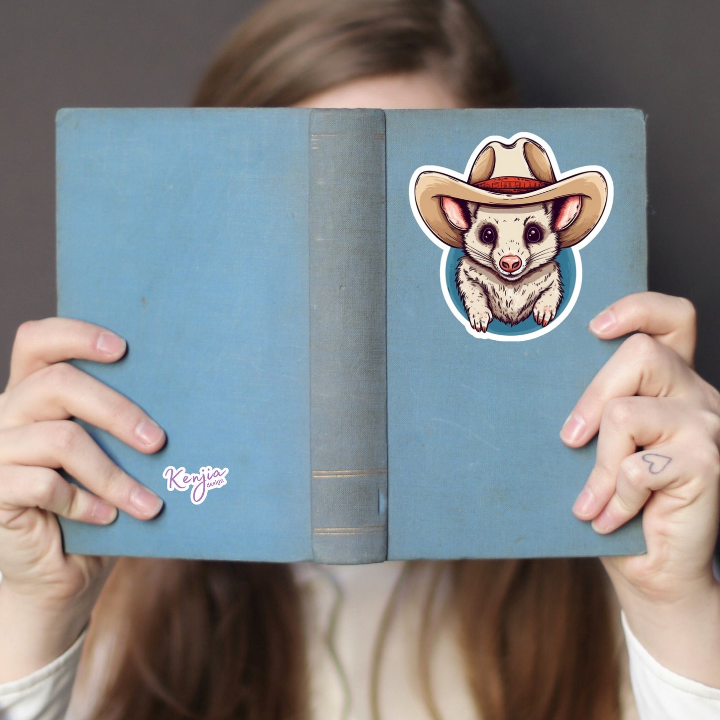 Cute Cowboy Possum Stickers and Magnet, Waterproof Vinyl Sticker gifts for Opossum lover, planner, book, laptop weird furry Sticker
