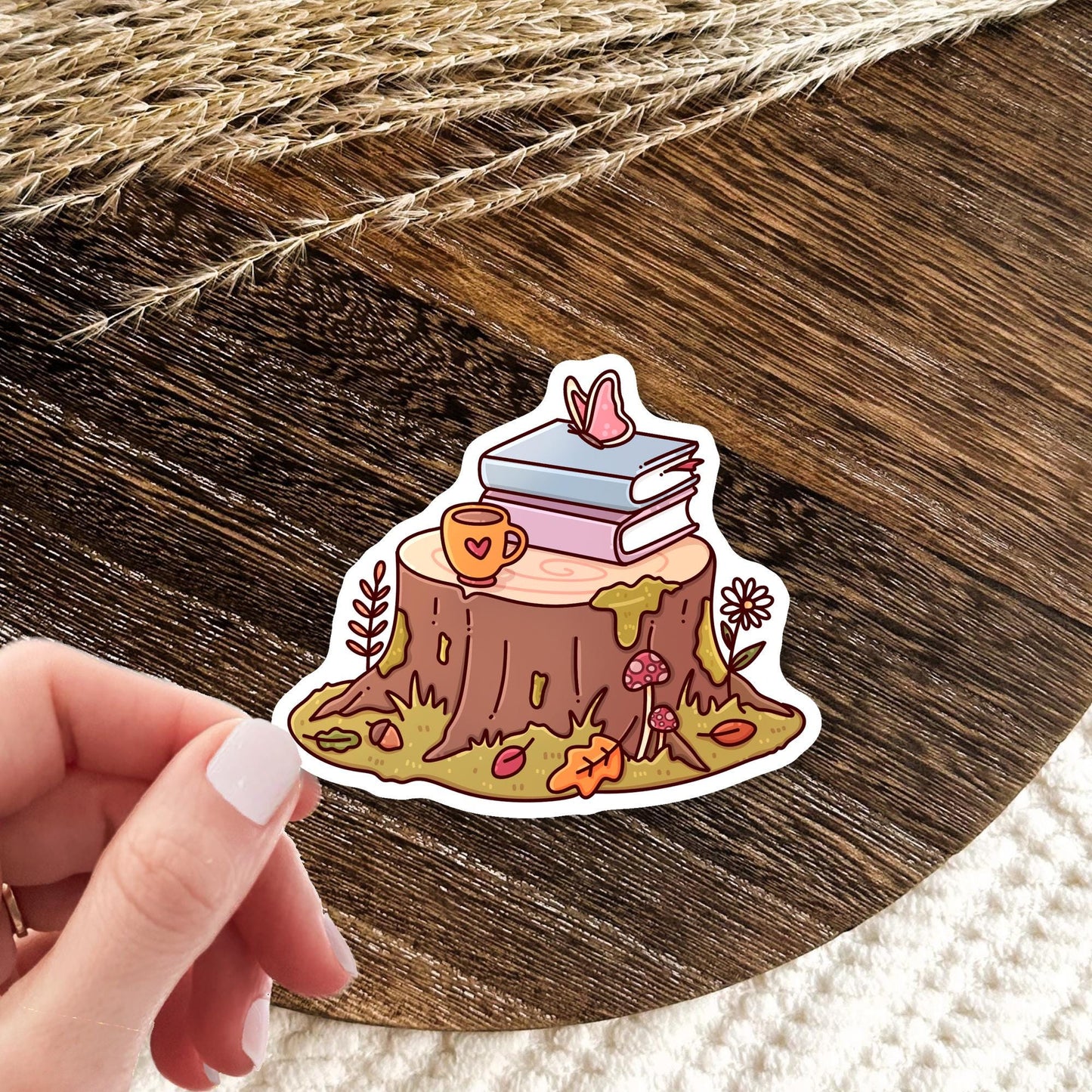 Autumn Bookish Sticker / Book Lover Gift / Fall Reader Decal / Reading Season Vibes / TBR Pile Life / Cute Bookworm / October Reads