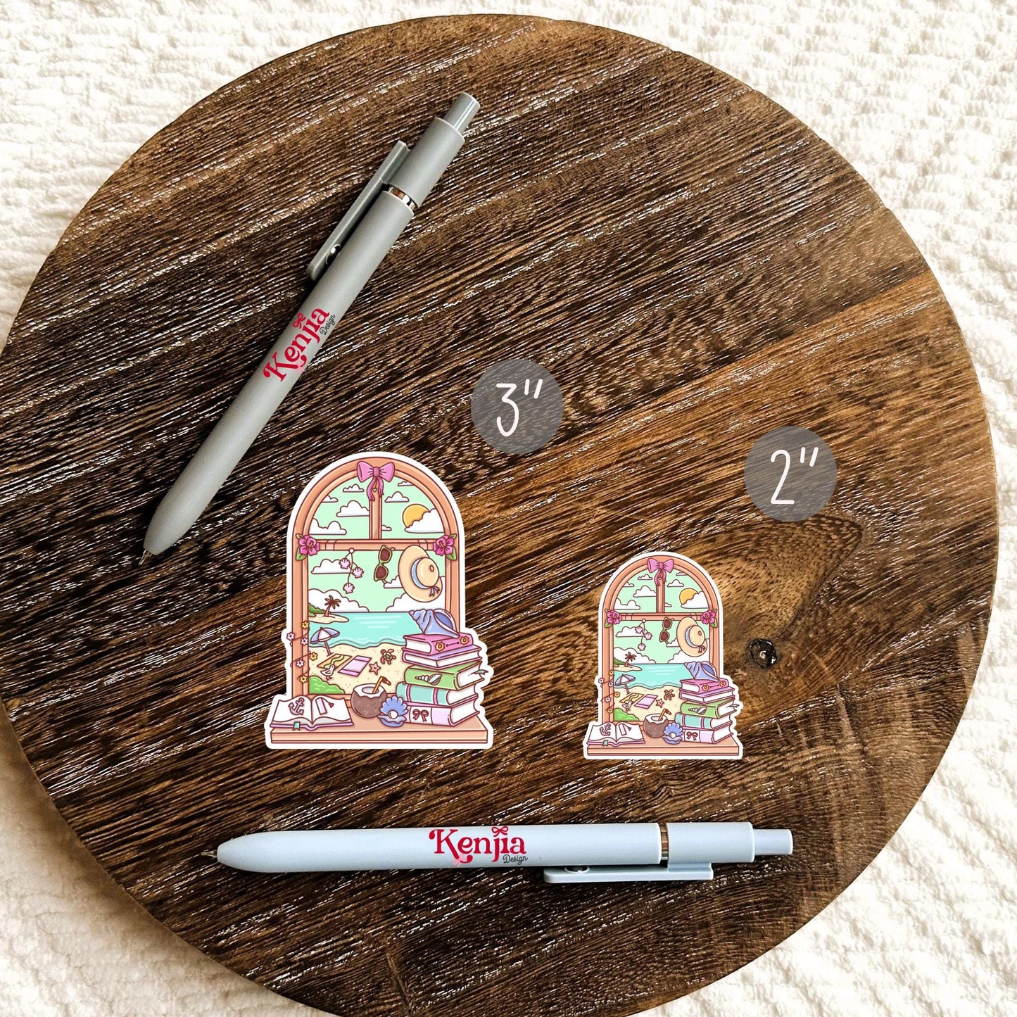 Reading Beach Window Sticker / Summer Beach Stickers / Book stickers / Booktok / Kindle Stickers / Book Lover Gift / Bookish Merch