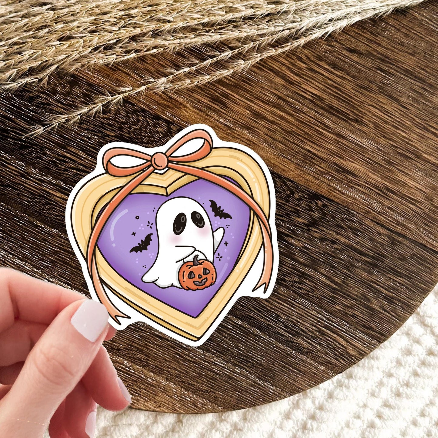 Halloween Locket Sticker / Spooky Gothic Decal / Witch Aesthetic Gift / October Vibes / Cute Bookish Present for Her / Dark Autumn