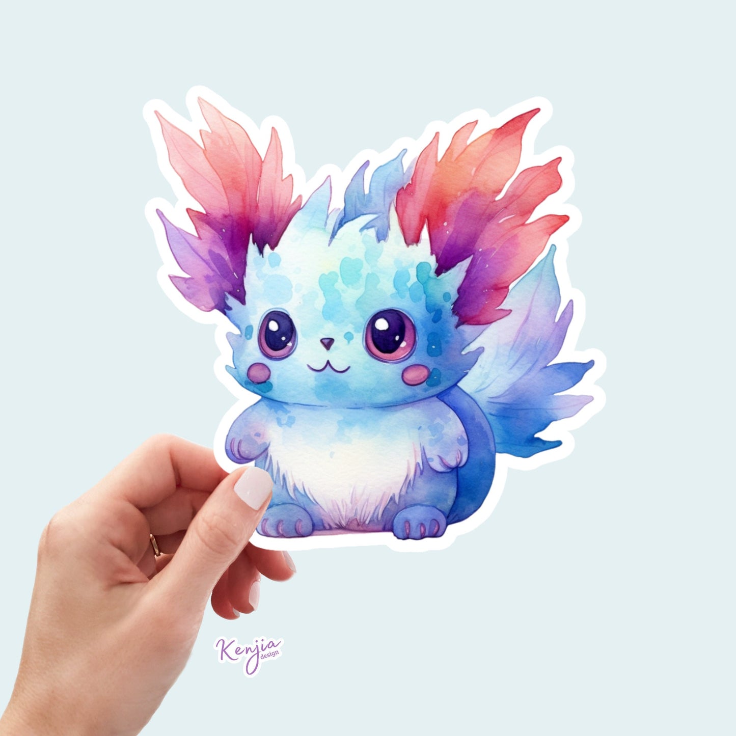 Cute Handmade Creature Anime Pokemon Sticker and Magnet, watercolor effect, Waterproof Vinyl Sticker for gift, planner, book, laptop sticker