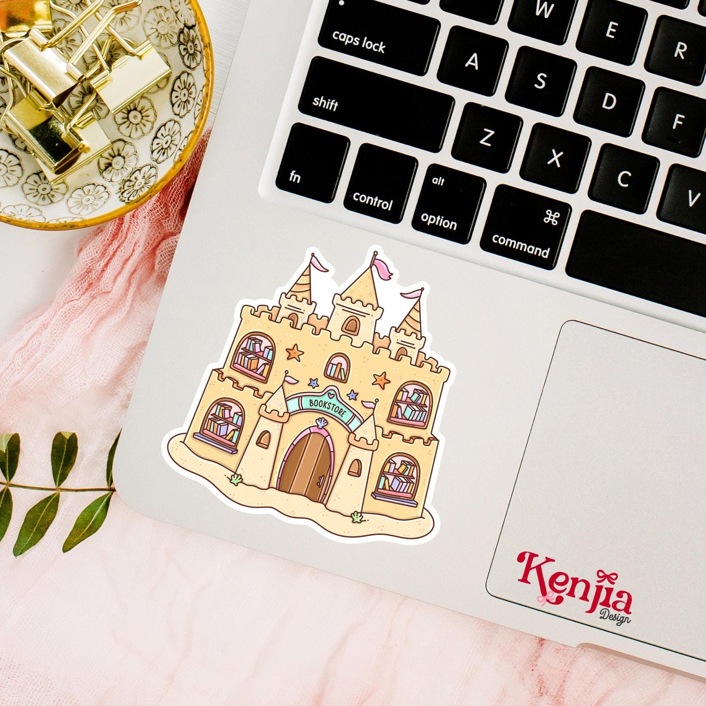 Sand Castle Bookstore Sticker / Summer Reading / Beach Stickers / Book sticker / Booktok / Kindle Stickers / Book Lover Gift / Bookish Merch