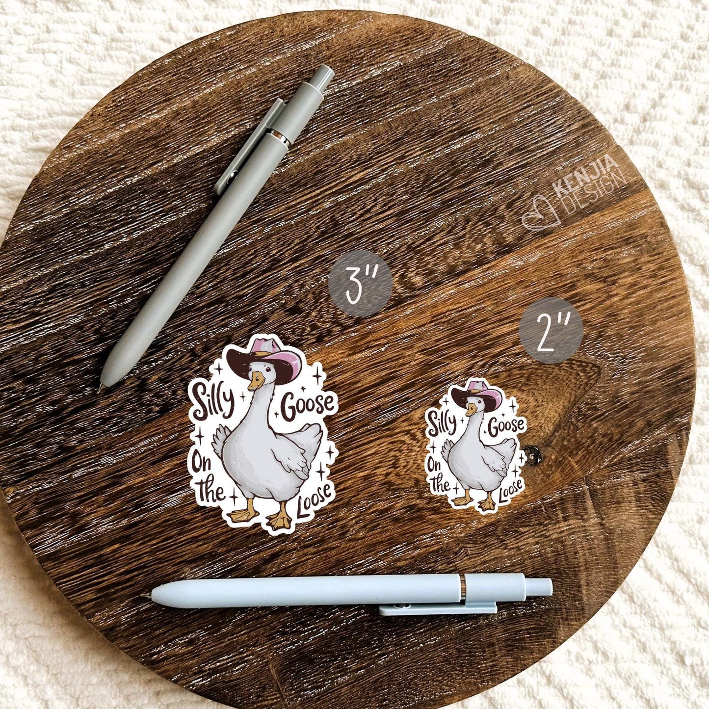 Silly Goose On the Loose Stickers / Cowboy Goose / Adult Humor / Funny Goose / Funny Animal / Kindle Stickers & Laptop Stickers