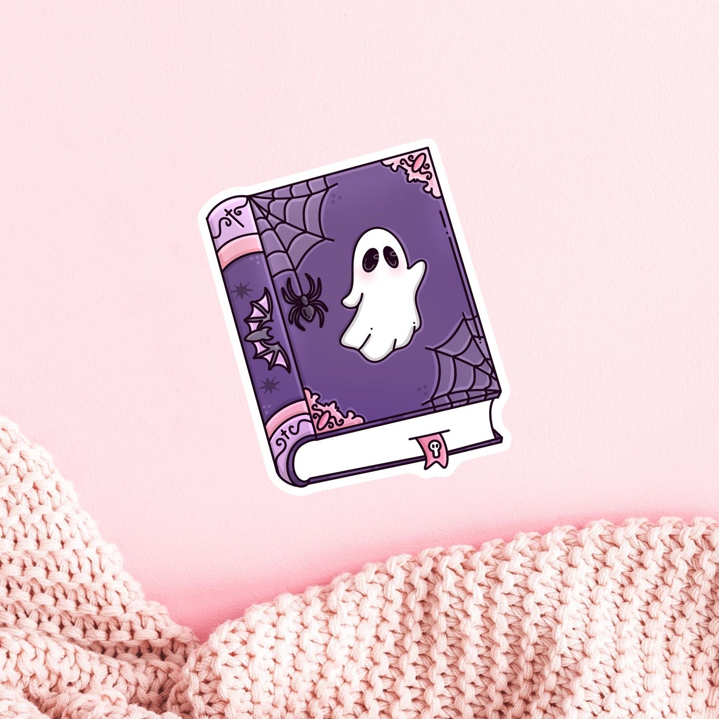 Halloween Book Sticker / Spooky Reader Decal / Witch Aesthetic Gift / October Bookish Vibes / Cute Gothic Present for Her / Ghostly