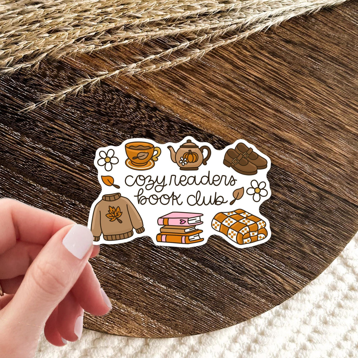 Cozy Readers Book Club Sticker / Bookish Gift / Book Lover Gift / Cozy Reading Decal / Reader Gift for Her / Book Club Gift / Bibliophile
