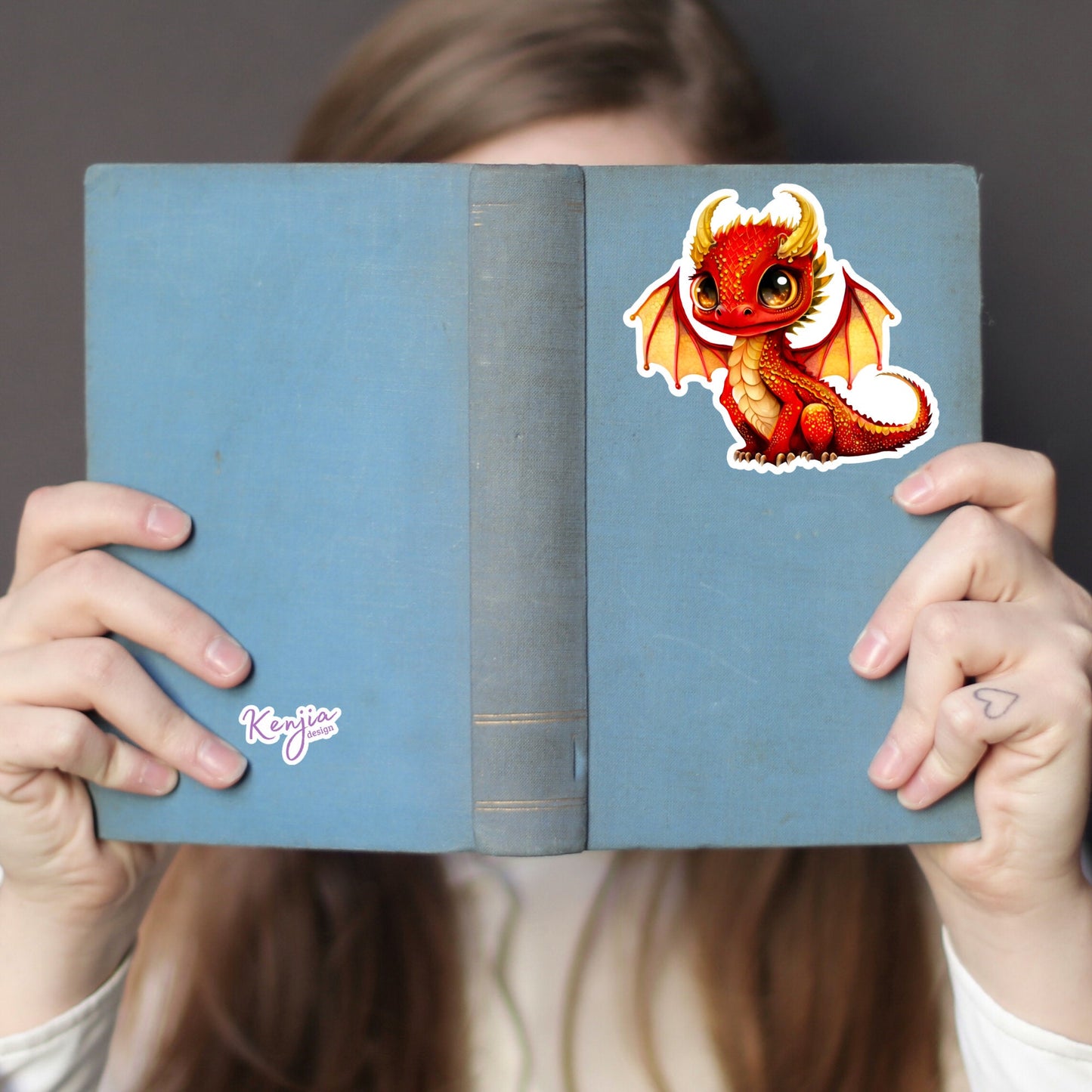 Cute Red Dragon Sticker, Waterproof and Dishwasher Safe, Vinyl Sticker for gift, planner, book, laptop stickers