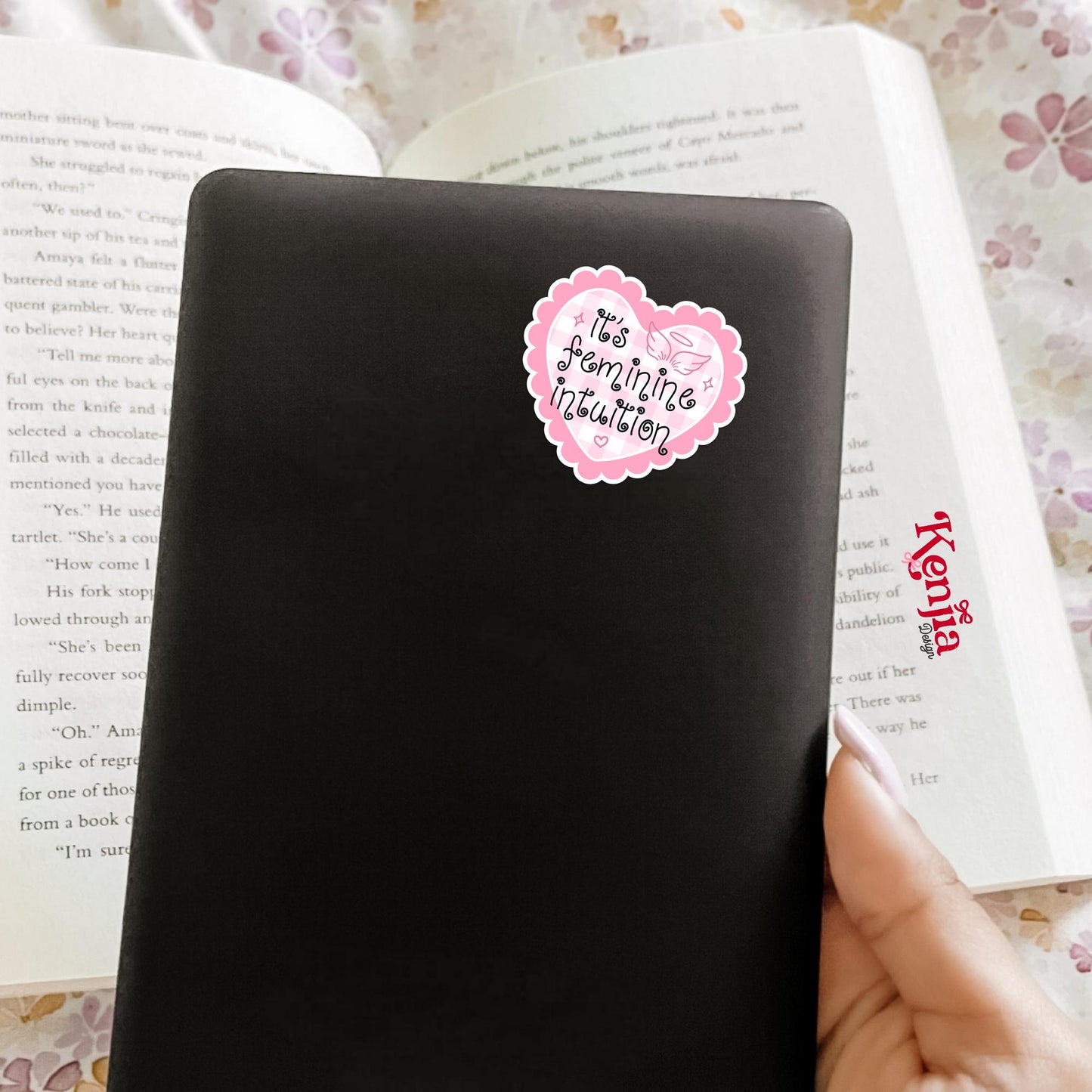Its Feminine Intuition / Divine Feminine Energy / Coquette Sticker / Girly Aesthetic / Angel Wings Affirmation / Kindle Stickers