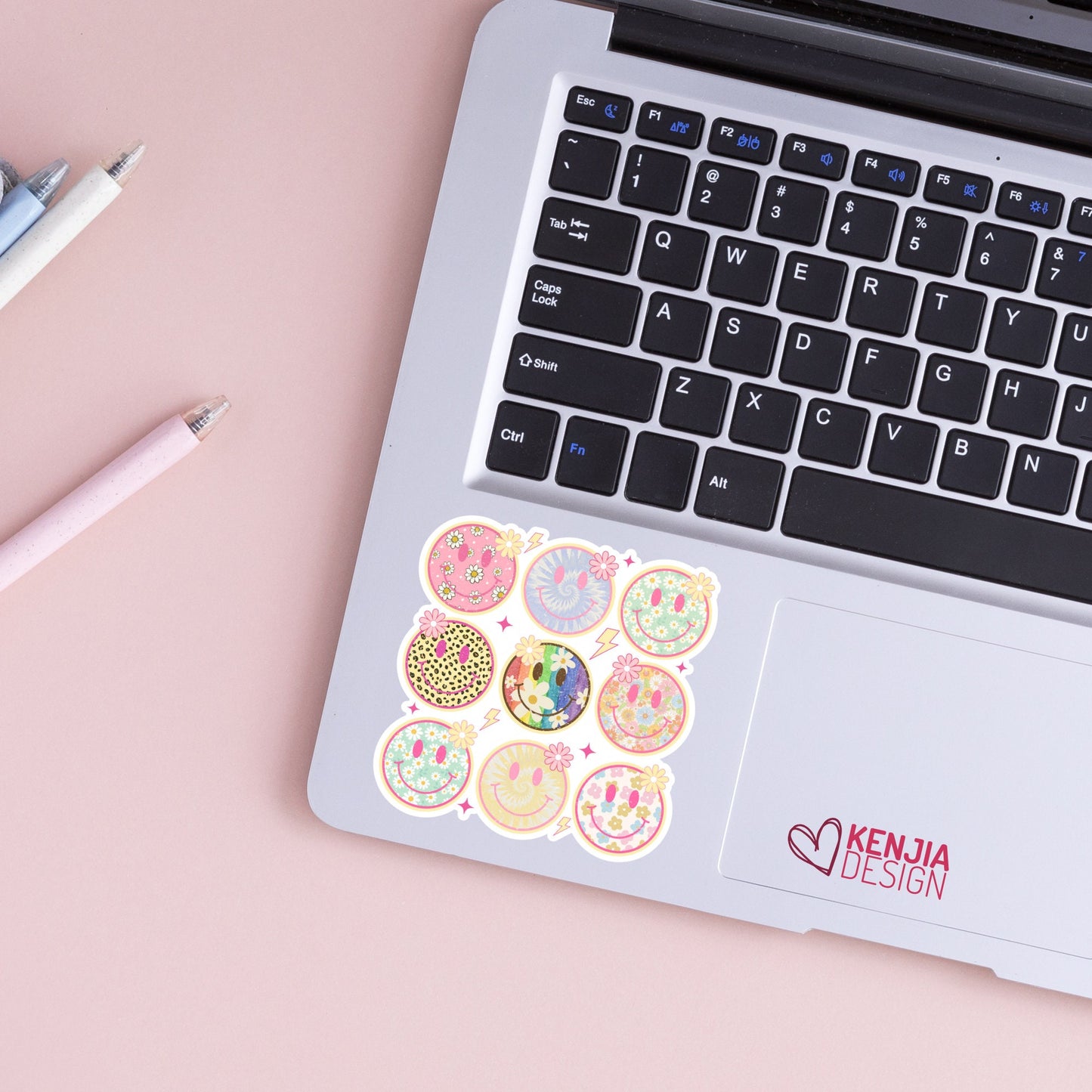 Smile Faces Stickers  / Vintage Retro Groovy Stars Lightning Happy Smiley Face Sticker / Trendy Smiling Face Stickers for Kindle