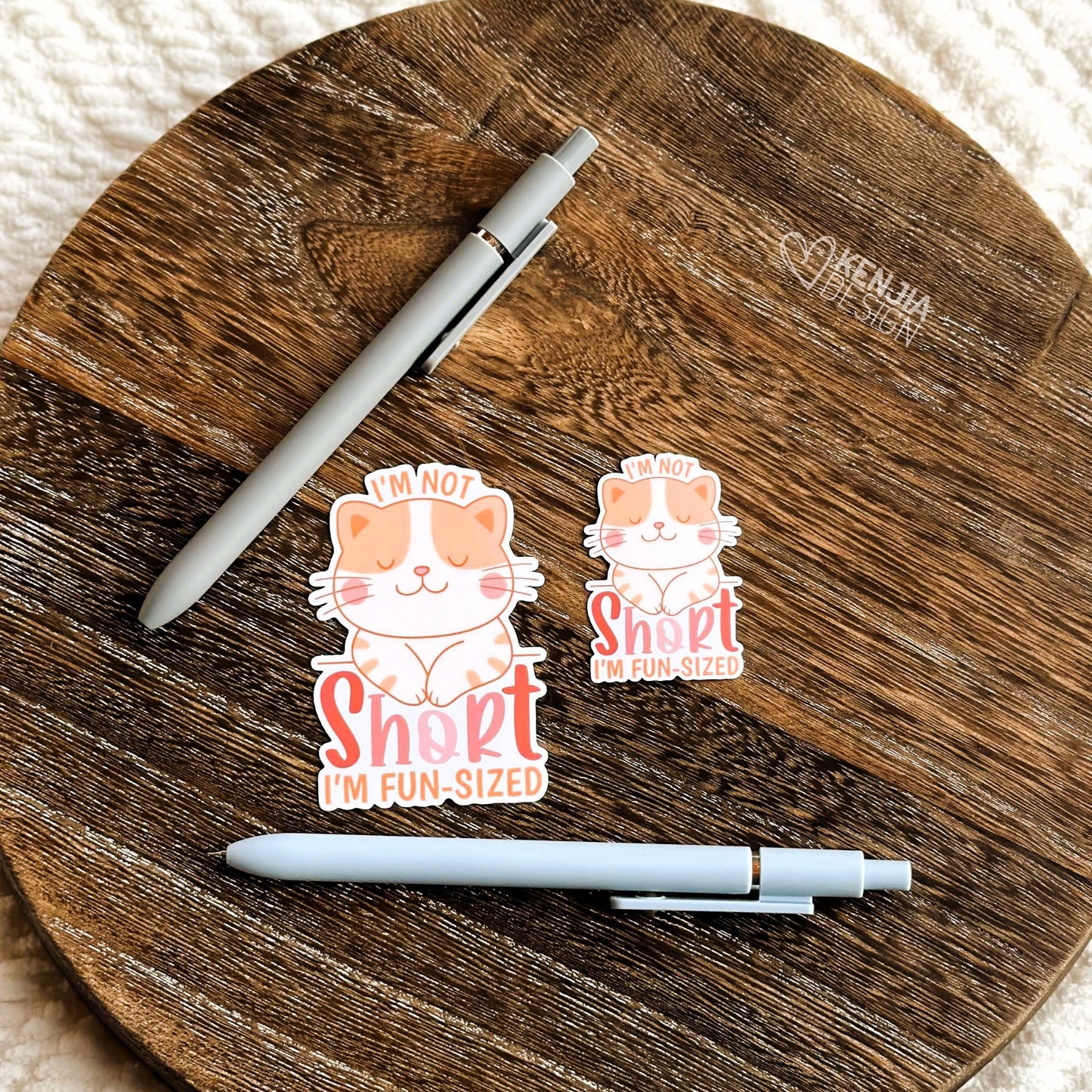 Funny Cat Stickers / I'm Not Short I'm Fun-Sized / Short People Waterproof Vinyl Stickers / Cat mom Lover Stickers / Popular Now