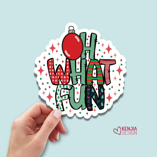 Cute Christmas Stickers and Fridge Magnets of Ornaments |  Waterproof Retro Stickers for Decor Indoor, Signs, Tags, Planner Laptop, Kindle