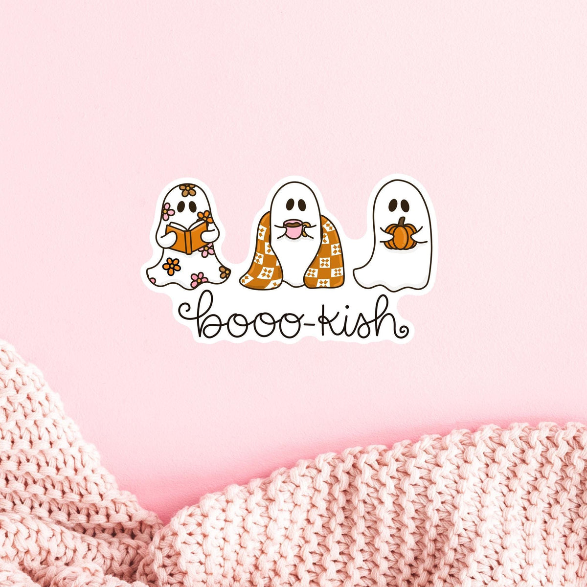 Booo-Kish Sticker / Halloween Bookish Gift / Book Lover Halloween / Spooky Reader Decal / Ghost Book Sticker / Cute Bookish Halloween
