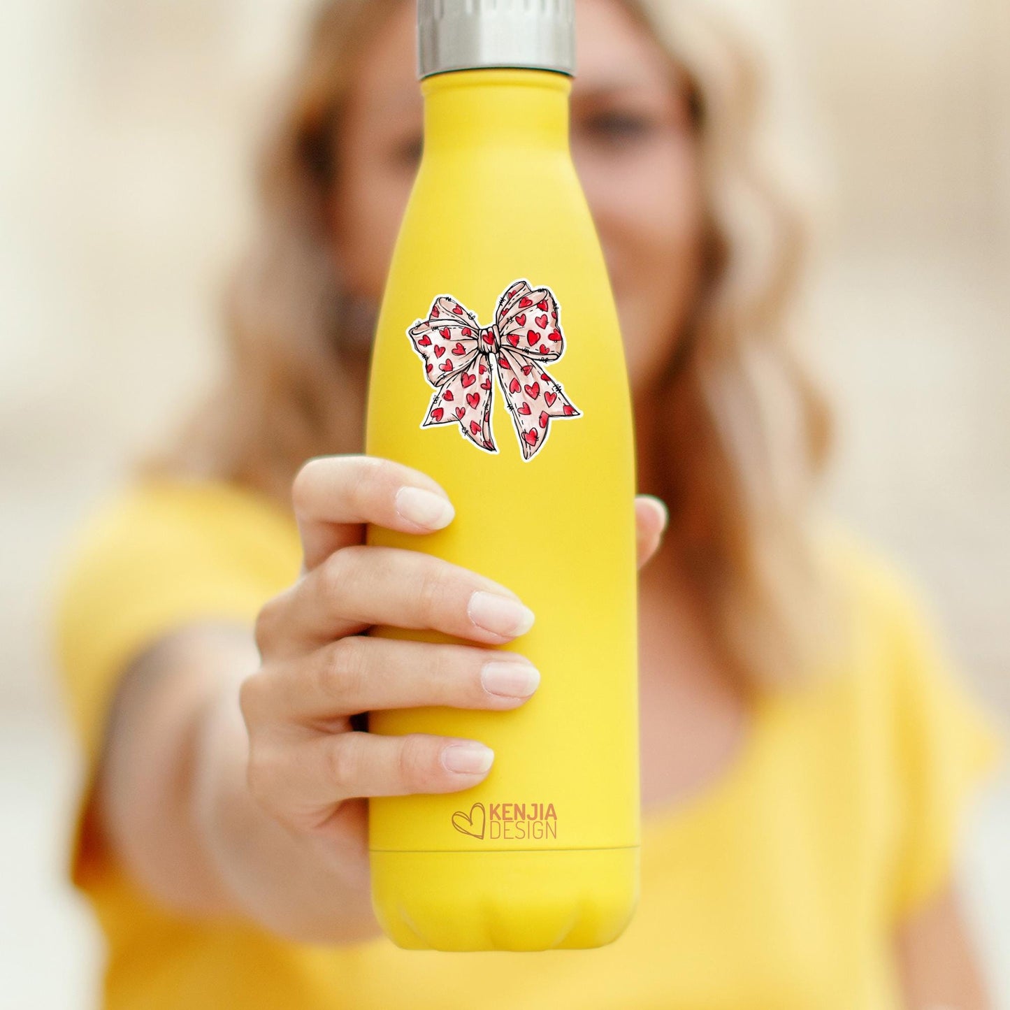 Valentine's Day Coquette Bow Stickers / Retro Heart Bow Gift / Valentines Day Stickers / Laptop & Kindle Stickers / Gift for Her