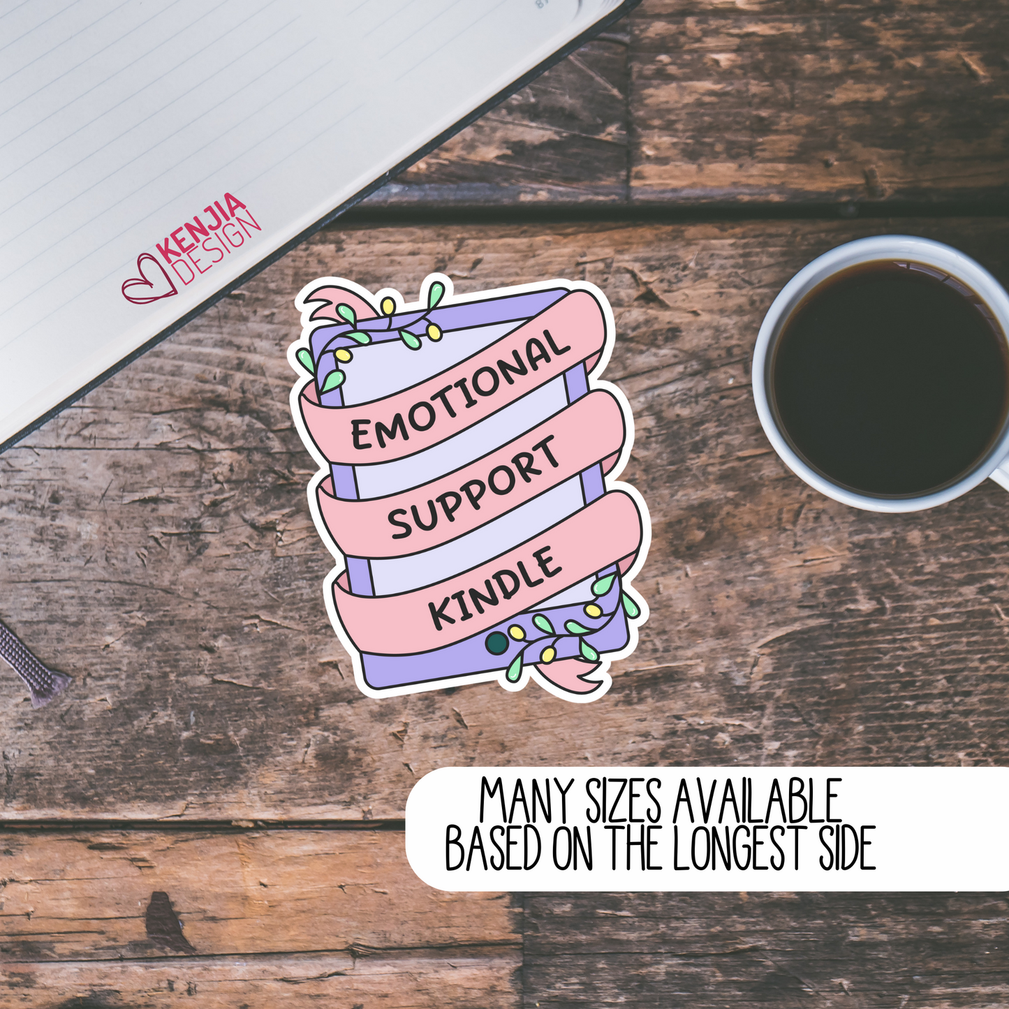 Emotional Support Kindle Stickers , Book Lover gift, Bookish Merch, Smut Reader, Reading lover, E-reade, Bookish Stickers