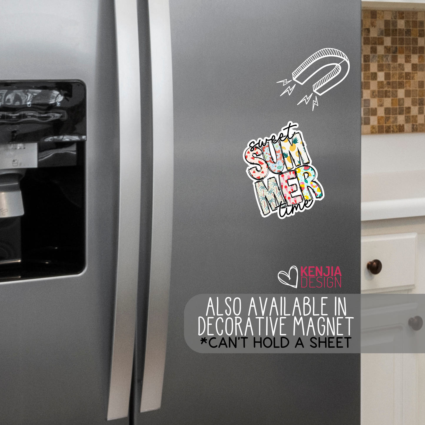 Sweet Summer Time Stickers  / Retro Beach Stickers / Summertime Vibes / Hello Summer / Palm Tree, Watermelon, Ice Cream, Ananas