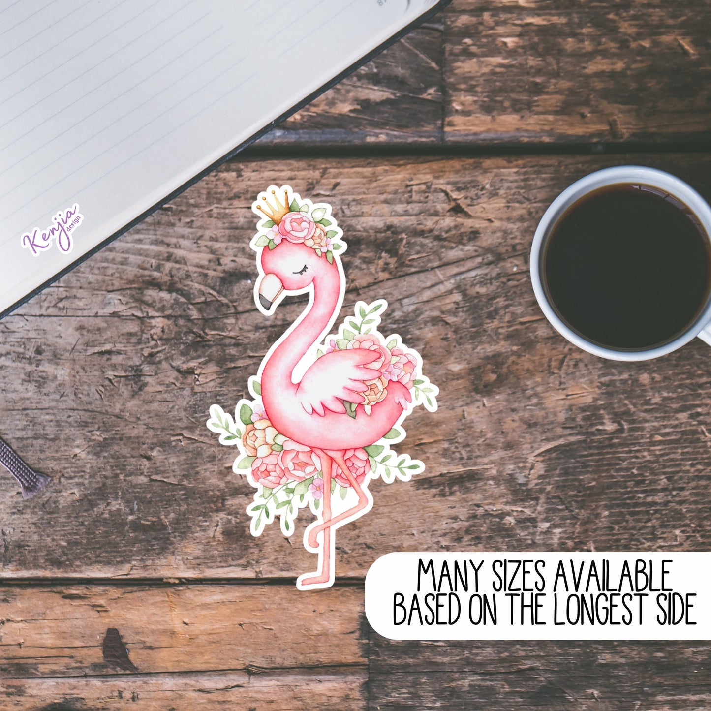 Cute Funny Kawaii Pink Flamingo Stickers and Fridge Magnets for Planner, Hydroflask, MacBook Computer, Luggage, Party, Best Friend Gift