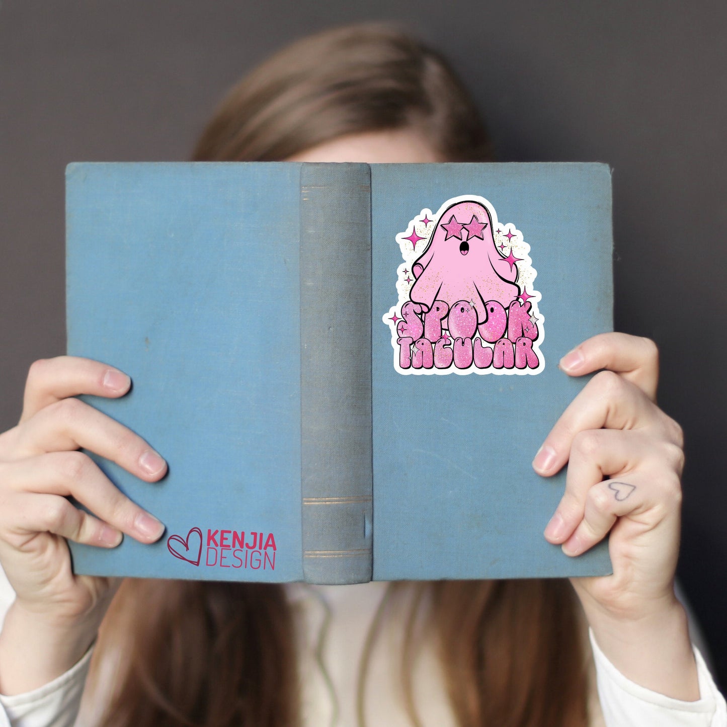 Funny Cute Pink Ghost Stickers  | Spooky Halloween Waterproof Sticker | Planner Laptop Water Bottle Bumper Sticker