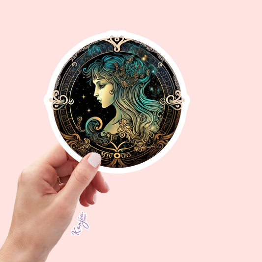 Astrology Zodiac Virgo Sign Sticker and Magnet, Waterproof Handmade cute Vinyl Sticker gift, planner, bumper, laptop stickers