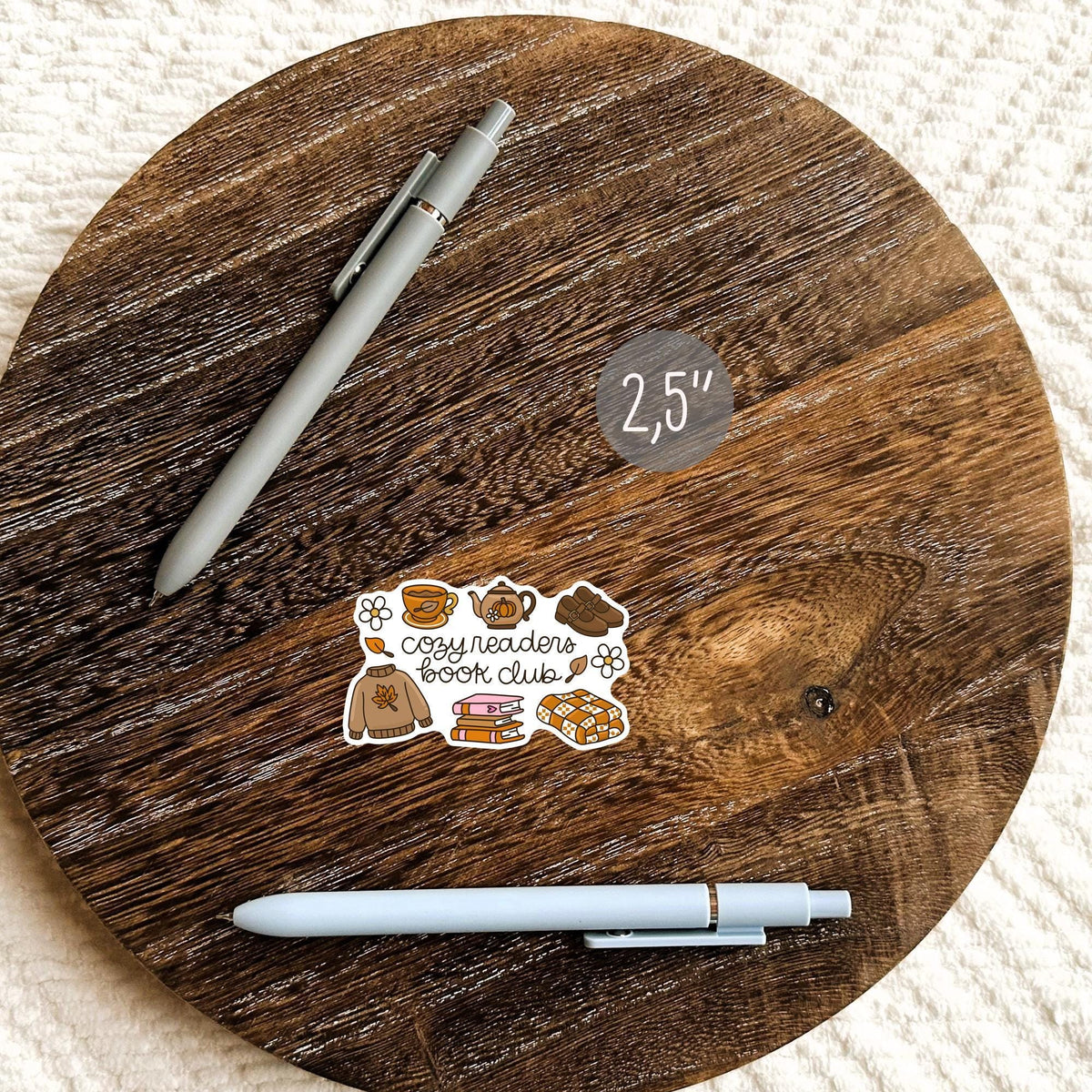 Cozy Readers Book Club Sticker / Bookish Gift / Book Lover Gift / Cozy Reading Decal / Reader Gift for Her / Book Club Gift / Bibliophile