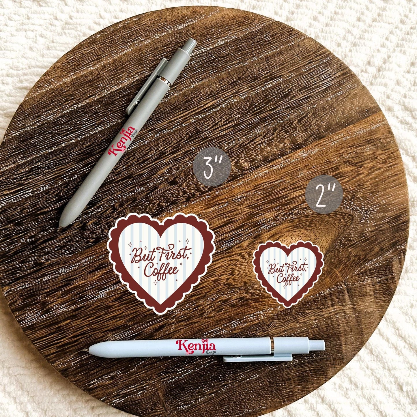 But First Coffee Sticker / Cute Heart Coffee Lover Sticker / Vintage Aesthetic Vinyl Decal for Laptop / Kindle Stickers / Water Bottle Gift